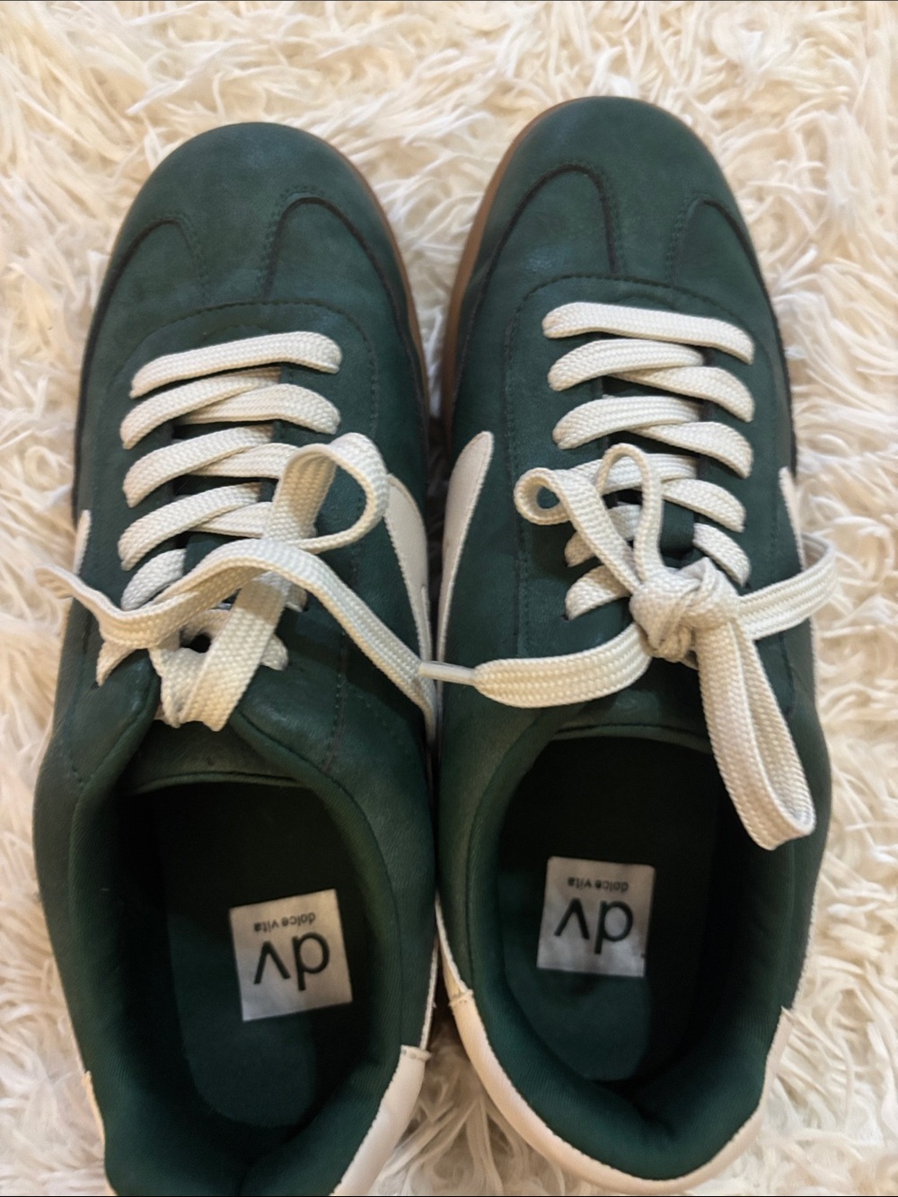 Dolce Vita Green and White Women's Sneakers